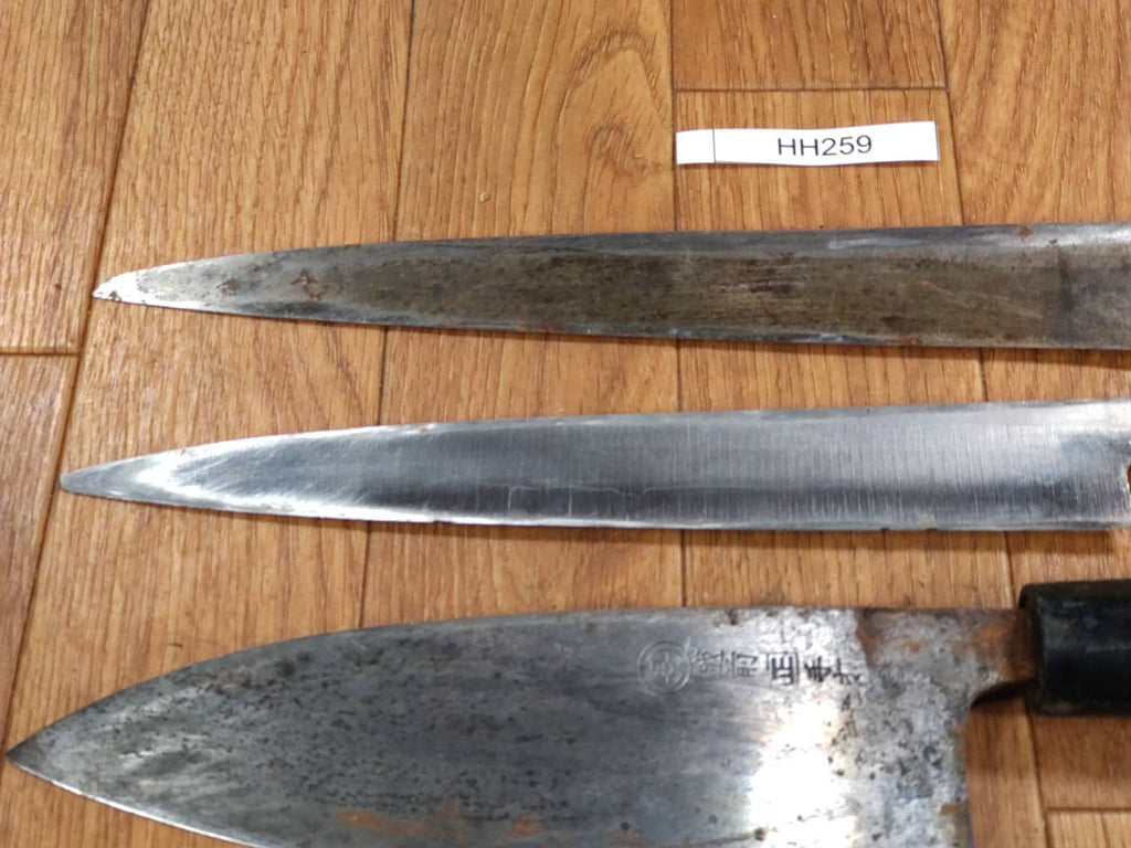 Japanese Chef's Kitchen Knife Set 5 Piece YANAGIBA DEBA Vintage from Japan HOCHO HH259