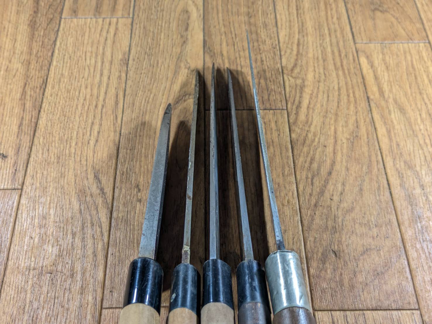 Japanese Chef's Kitchen Knife Set 5 Piece YANAGIBA DEBA NAKIRI Vintage from Japan HOCHO JJ644