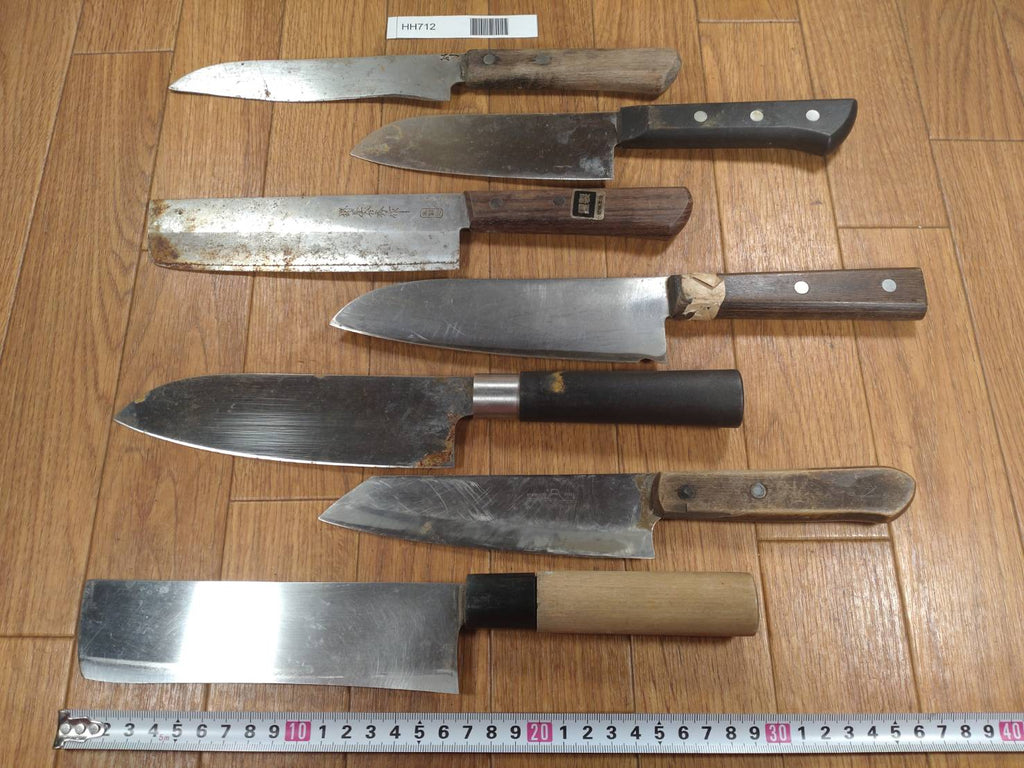 Damaged Lot of Japanese Chef's Kitchen Knives hocho set from Japan HH712