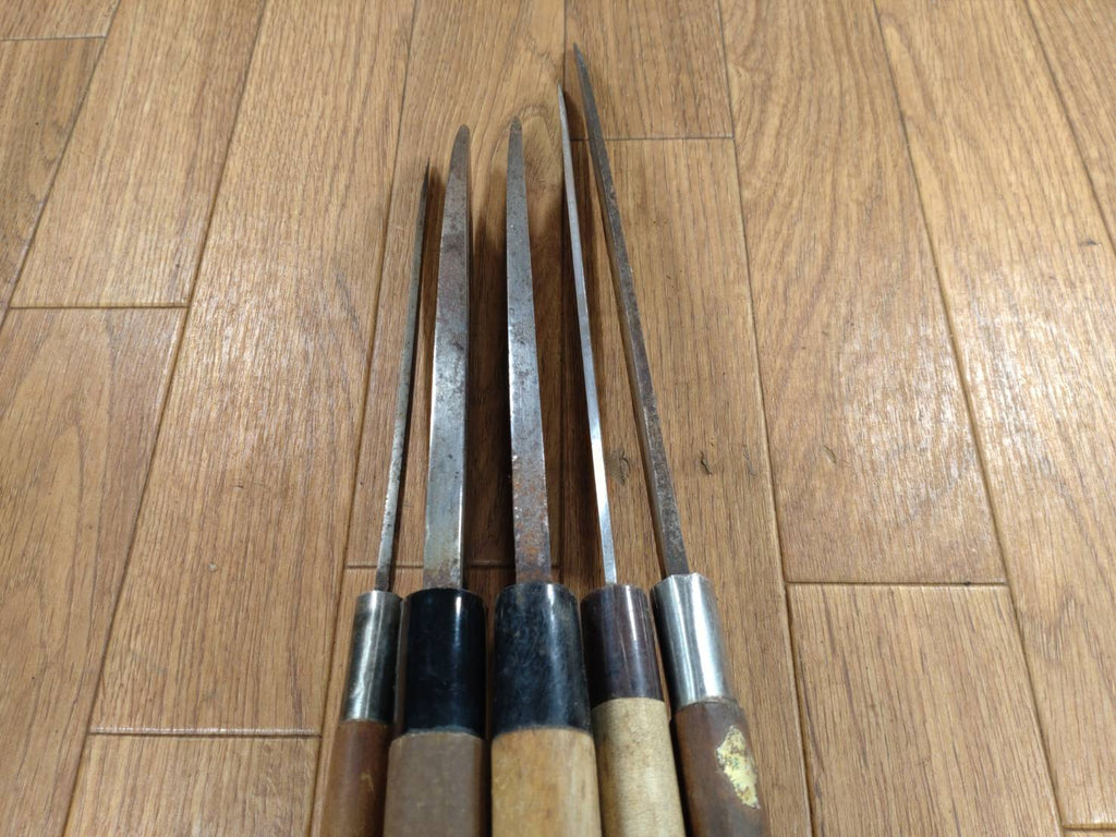 Japanese Chef's Kitchen Knife Set 5 Piece YANAGIBA DEBA Vintage from Japan HOCHO HH259