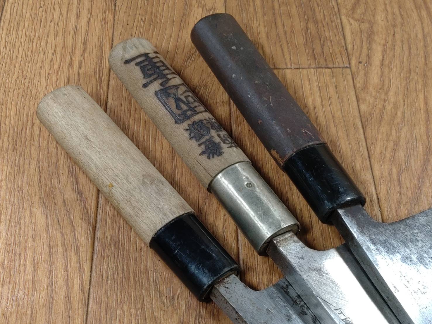 Japanese Chef's Kitchen Knife Set 3 Piece DEBA Vintage from Japan HOCHO HH586
