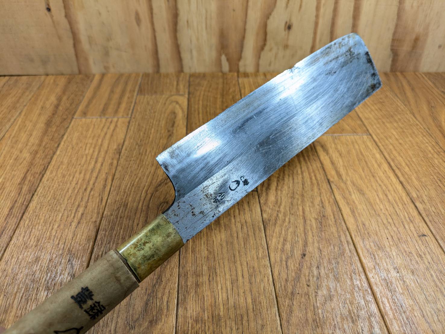 Japanese Chef's Kitchen Knife Nakiri Vintage hocho OLD from Japan 194/345mm JJ507