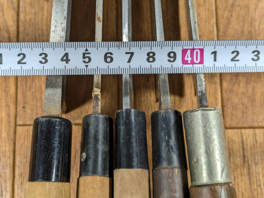 Japanese Chef's Kitchen Knife Set 5 Piece YANAGIBA DEBA NAKIRI Vintage from Japan HOCHO JJ644