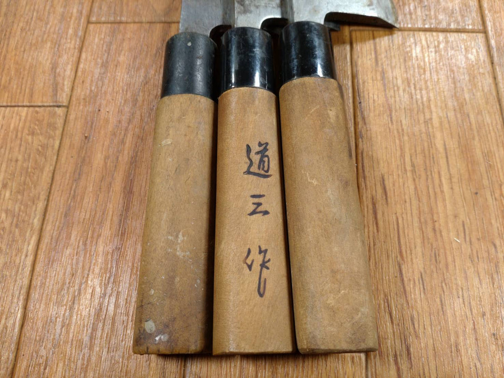 Japanese Chef's Kitchen Knife Set 3 Piece DEBA Vintage from Japan HOCHO FF338