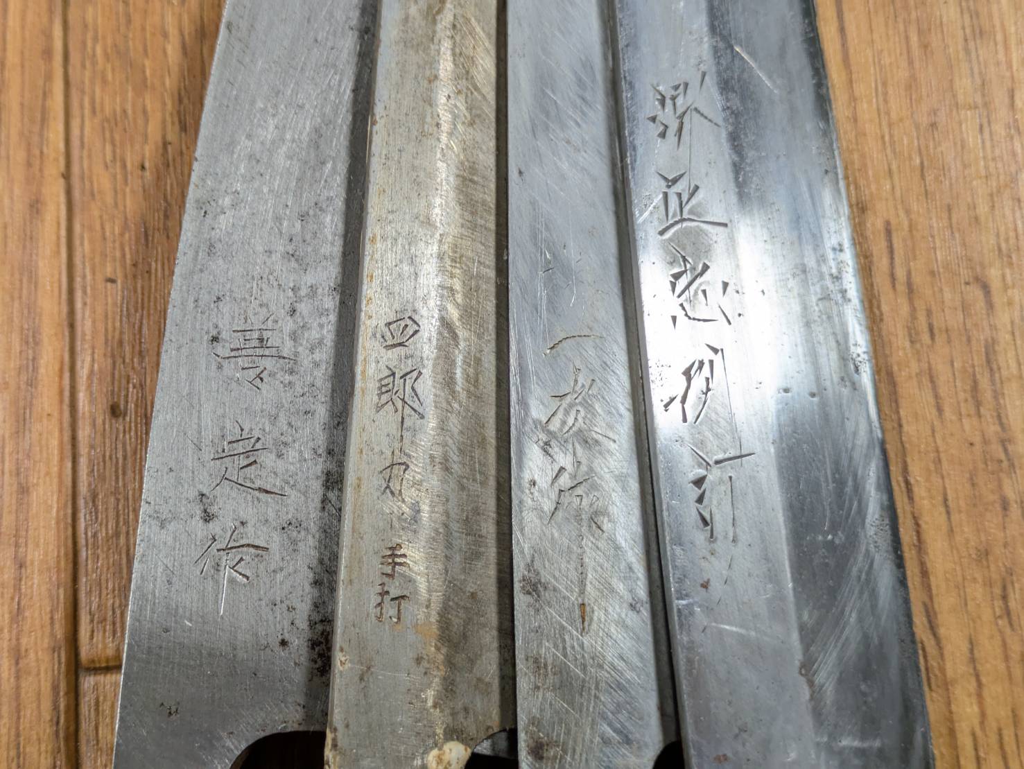 Japanese Chef's Kitchen Knife Set 5 Piece YANAGIBA DEBA NAKIRI Vintage from Japan HOCHO JJ644