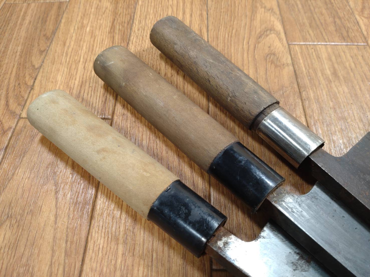 Japanese Chef's Kitchen Knife Set 3 Piece DEBA Vintage from Japan HOCHO BB091