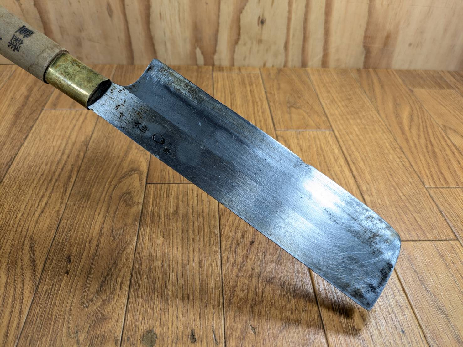 Japanese Chef's Kitchen Knife Nakiri Vintage hocho OLD from Japan 194/345mm JJ507