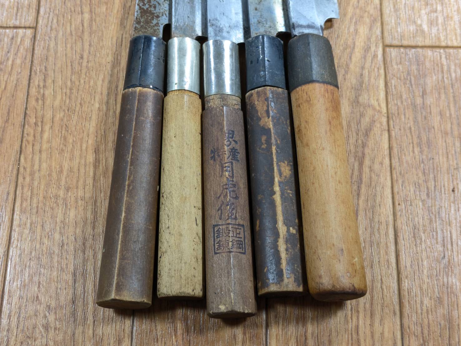 Japanese Chef's Kitchen Knife Set 5 Piece YANAGIBA DEBA Vintage from Japan HOCHO BB898
