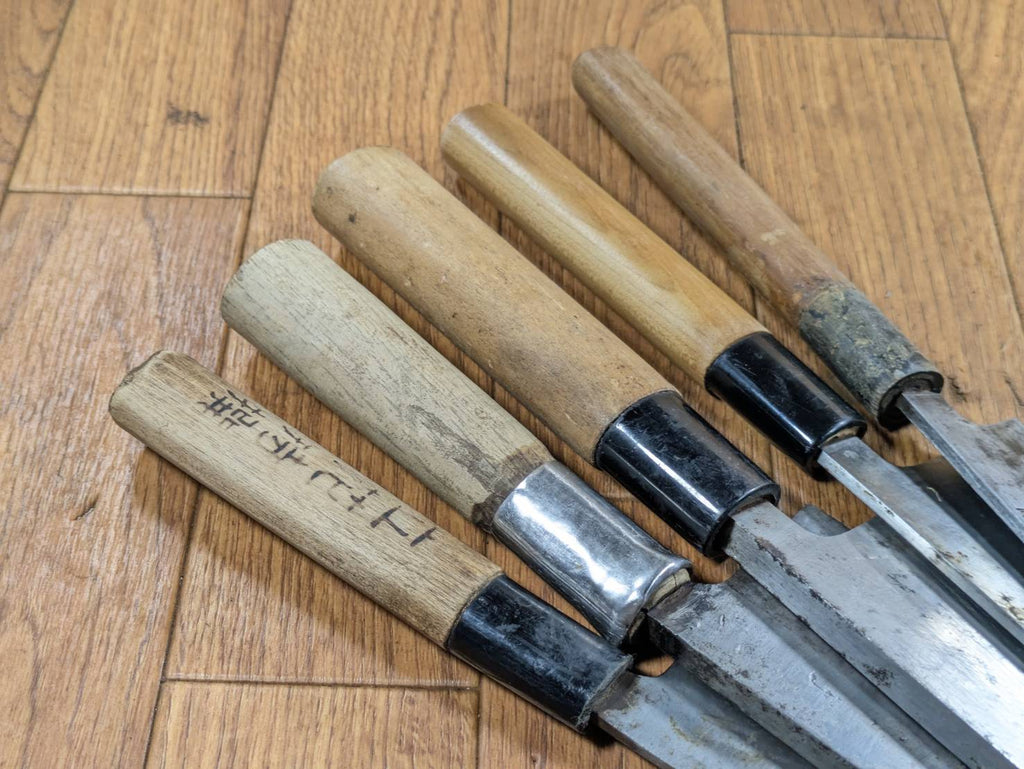 Japanese Chef's Kitchen Knife Set 5 Piece YANAGIBA DEBA Vintage from Japan HOCHO JJ648
