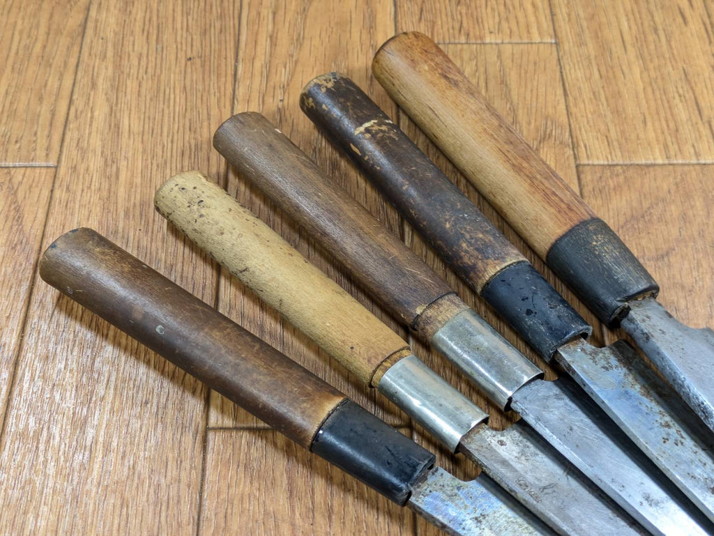 Japanese Chef's Kitchen Knife Set 5 Piece YANAGIBA DEBA Vintage from Japan HOCHO BB898