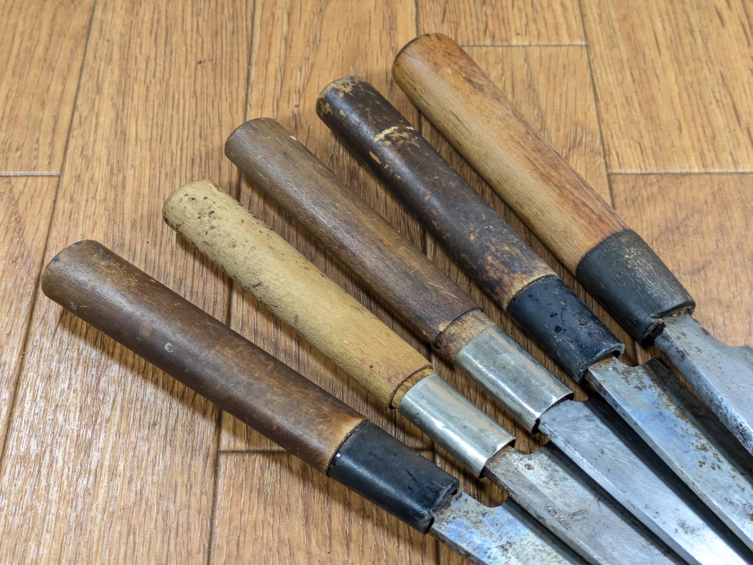 Japanese Chef's Kitchen Knife Set 5 Piece YANAGIBA DEBA Vintage from Japan HOCHO BB898