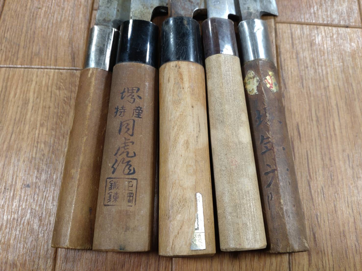 Japanese Chef's Kitchen Knife Set 5 Piece YANAGIBA DEBA Vintage from Japan HOCHO HH259