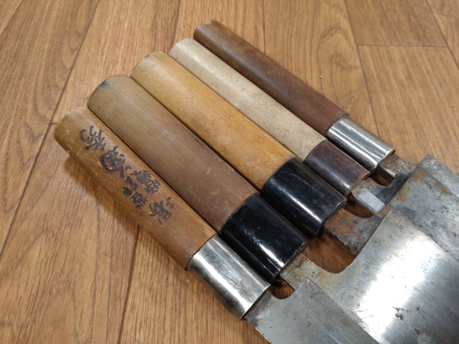 Japanese Chef's Kitchen Knife Set 5 Piece YANAGIBA DEBA Vintage from Japan HOCHO HH259