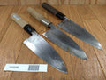 Japanese Chef's Kitchen Knife Set 3 Piece DEBA Vintage from Japan HOCHO HH586