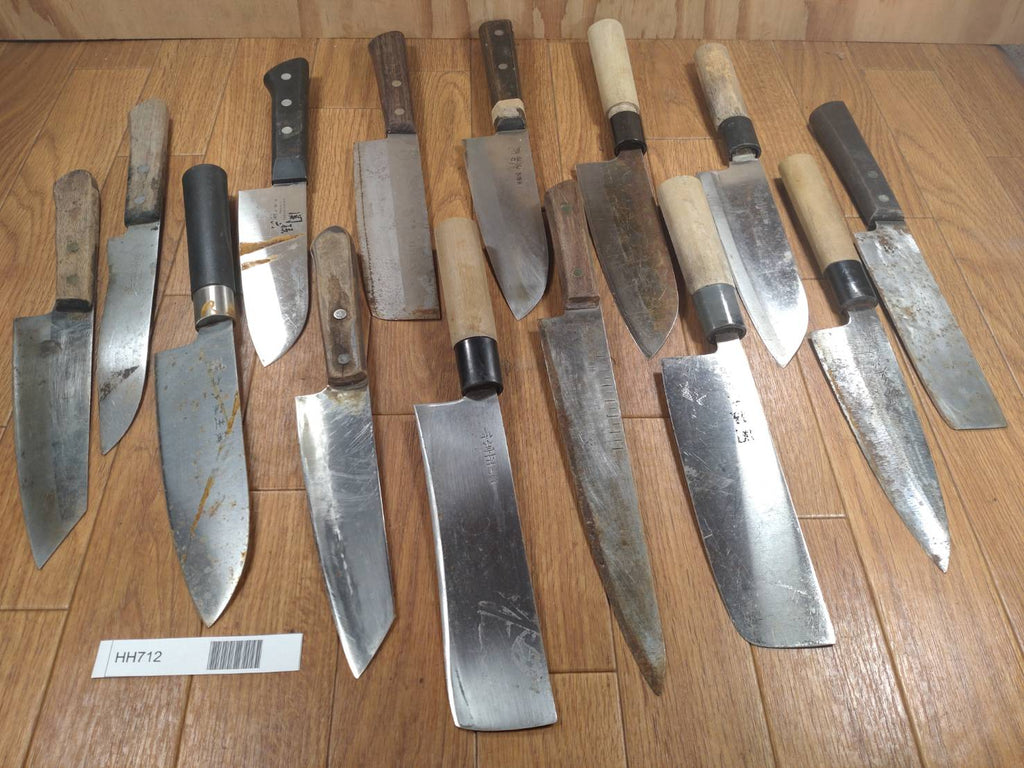 Damaged Lot of Japanese Chef's Kitchen Knives hocho set from Japan HH712