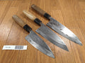 Japanese Chef's Kitchen Knife Set 3 Piece DEBA  Vintage from Japan HOCHO PA148
