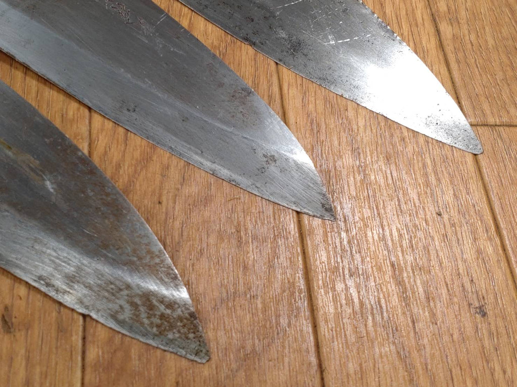 Japanese Chef's Kitchen Knife Set 3 Piece DEBA  Vintage from Japan HOCHO FF329