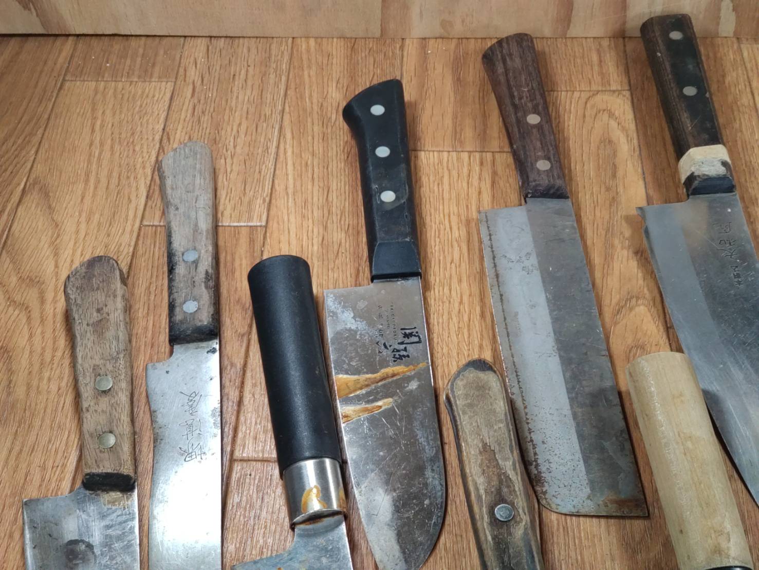 Damaged Lot of Japanese Chef's Kitchen Knives hocho set from Japan HH712