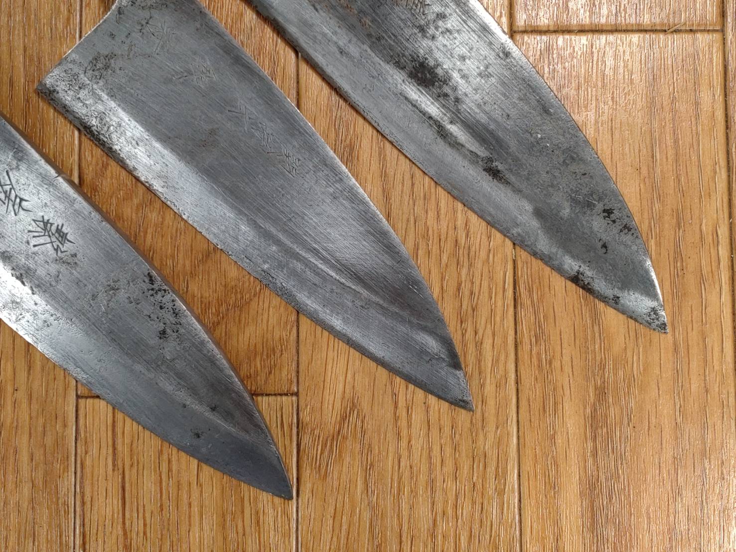 Japanese Chef's Kitchen Knife Set 3 Piece DEBA  Vintage from Japan HOCHO PA148