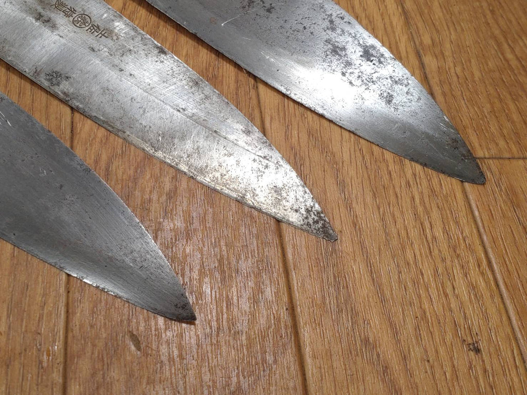 Japanese Chef's Kitchen Knife Set 3 Piece DEBA Vintage from Japan HOCHO GG957