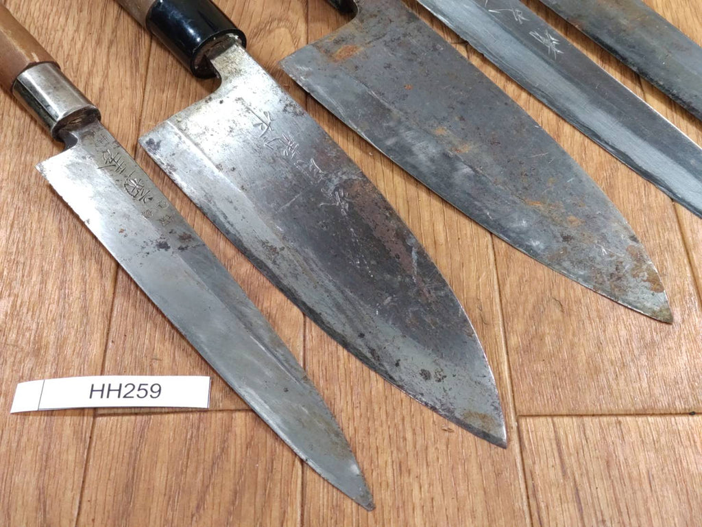 Japanese Chef's Kitchen Knife Set 5 Piece YANAGIBA DEBA Vintage from Japan HOCHO HH259