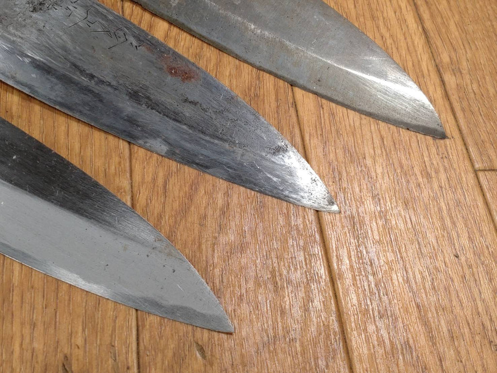 Japanese Chef's Kitchen Knife Set 3 Piece DEBA  Vintage from Japan HOCHO FF326