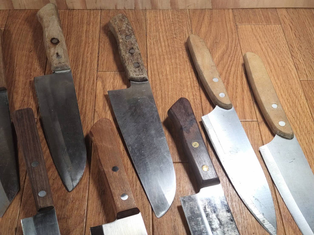 Damaged Lot of Japanese Chef's Kitchen Knives hocho set from Japan GG422