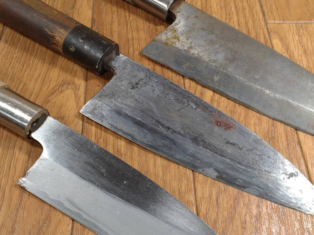 Japanese Chef's Kitchen Knife Set 3 Piece DEBA  Vintage from Japan HOCHO FF326