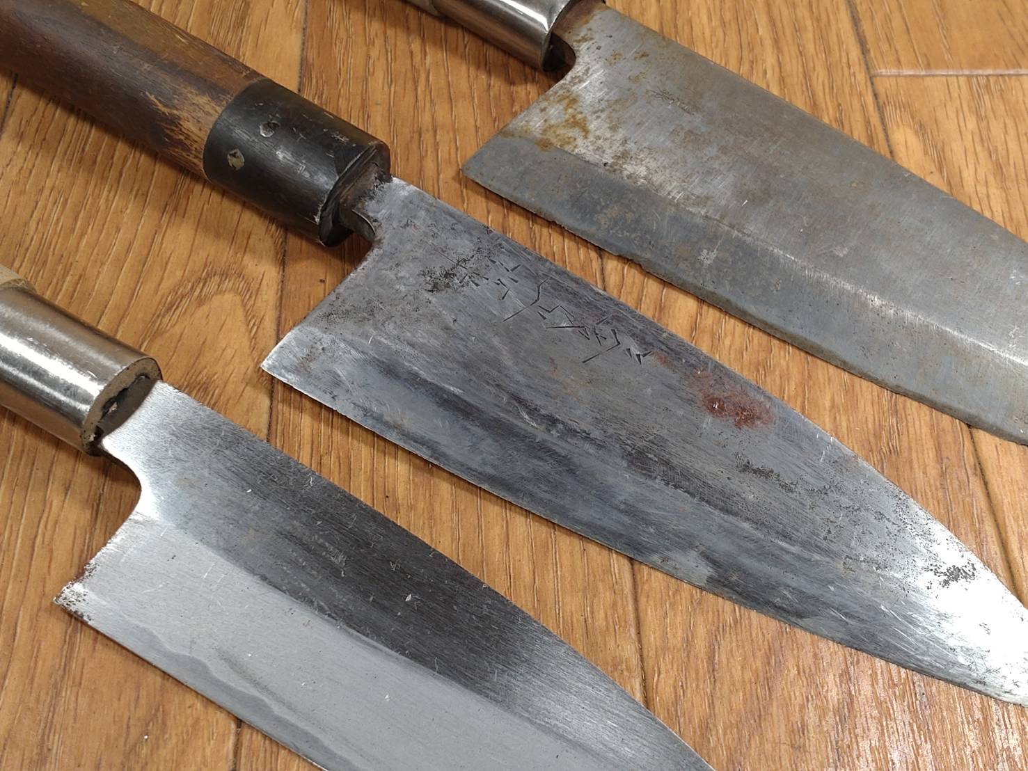 Japanese Chef's Kitchen Knife Set 3 Piece DEBA  Vintage from Japan HOCHO FF326