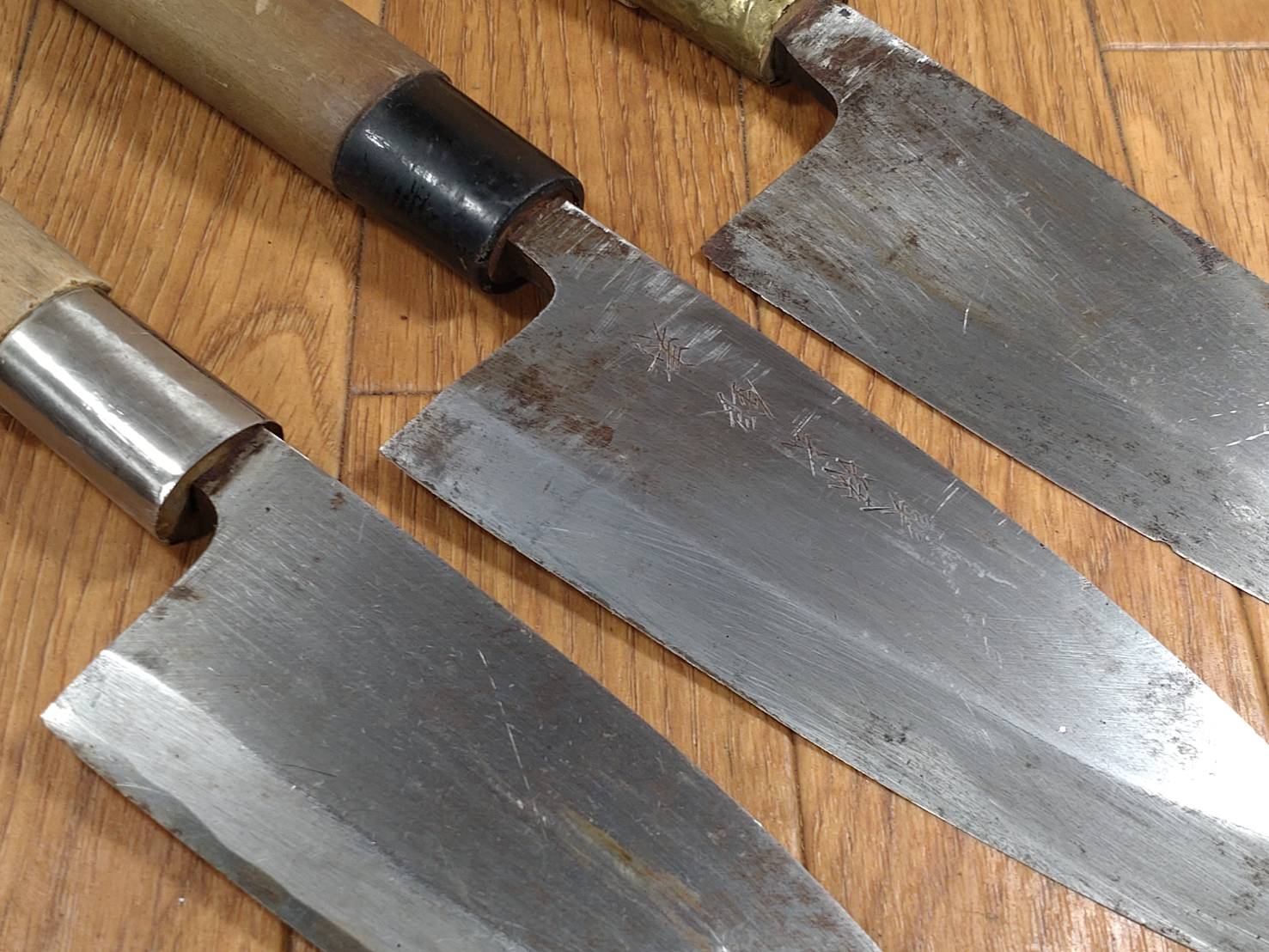 Japanese Chef's Kitchen Knife Set 3 Piece DEBA  Vintage from Japan HOCHO FF329