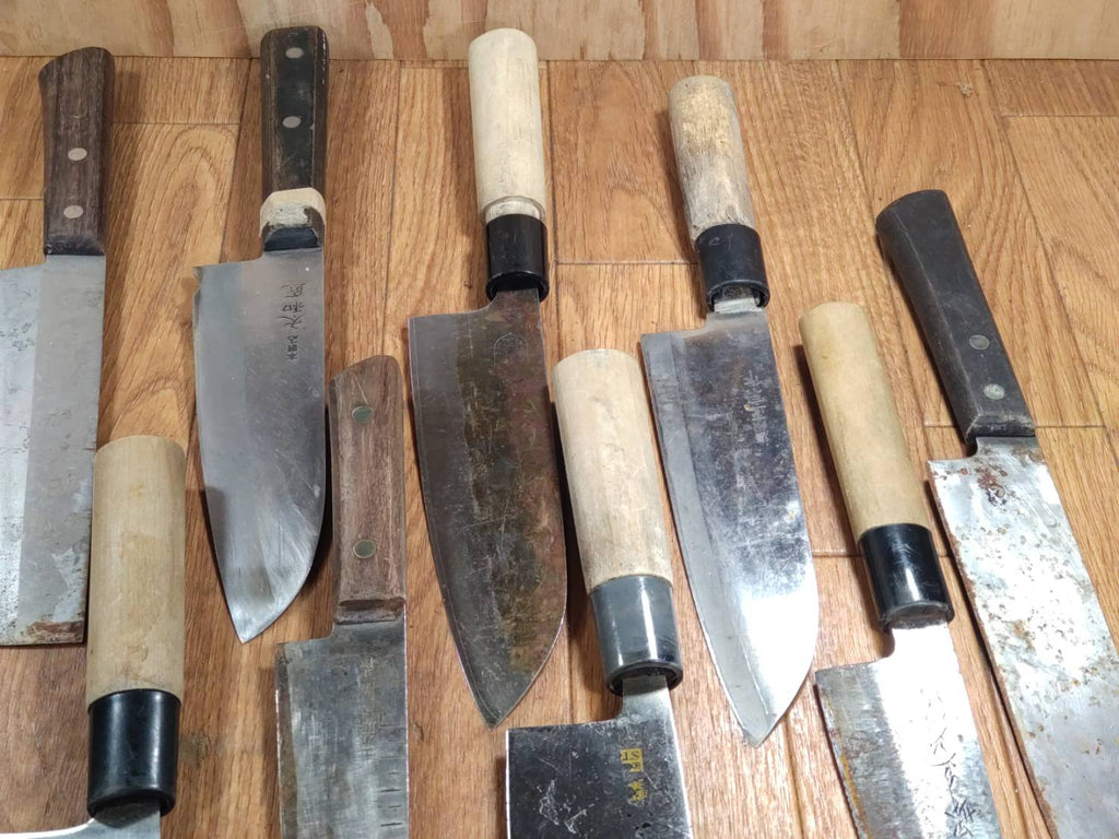 Damaged Lot of Japanese Chef's Kitchen Knives hocho set from Japan HH712