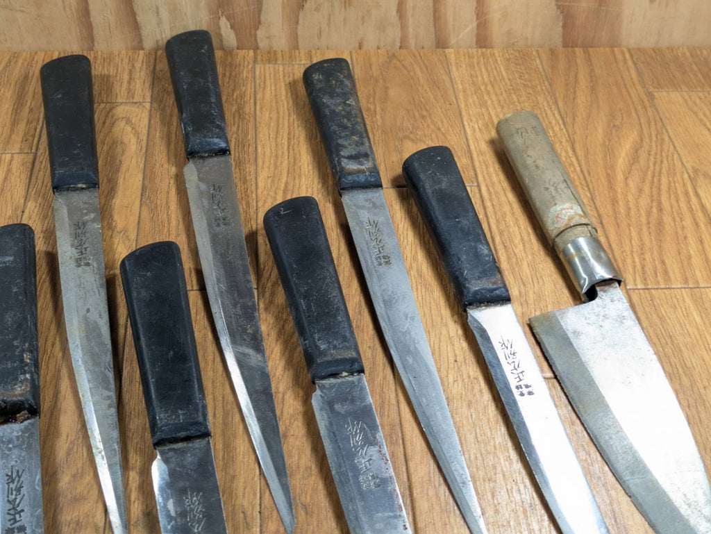 Damaged Lot of Japanese Chef's Kitchen Knives hocho set from Japan JJ463