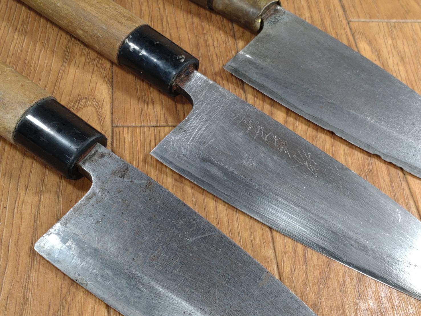 Japanese Chef's Kitchen Knife Set 3 Piece DEBA Vintage from Japan HOCHO BB246