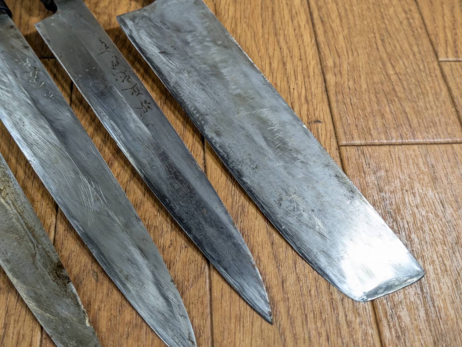 Japanese Chef's Kitchen Knife Set 5 Piece YANAGIBA DEBA NAKIRI Vintage from Japan HOCHO JJ644
