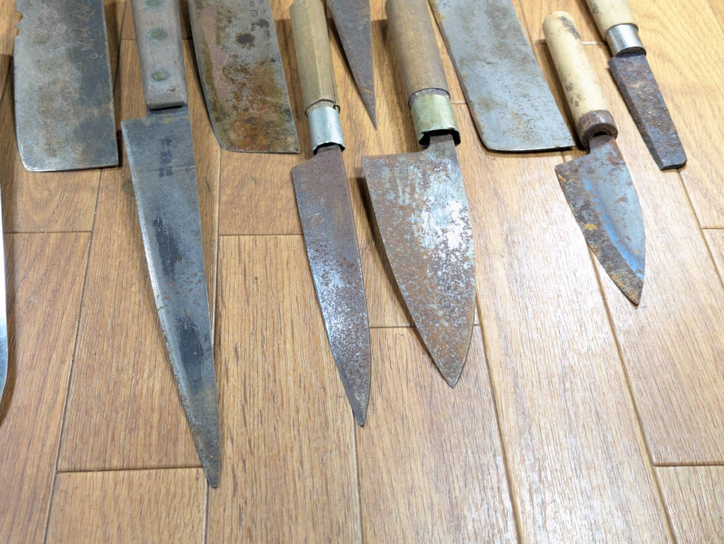 BROKEN DAMAGED Japanese Chef's Kitchen Knife Vintage from Japan HOCHO JJ408