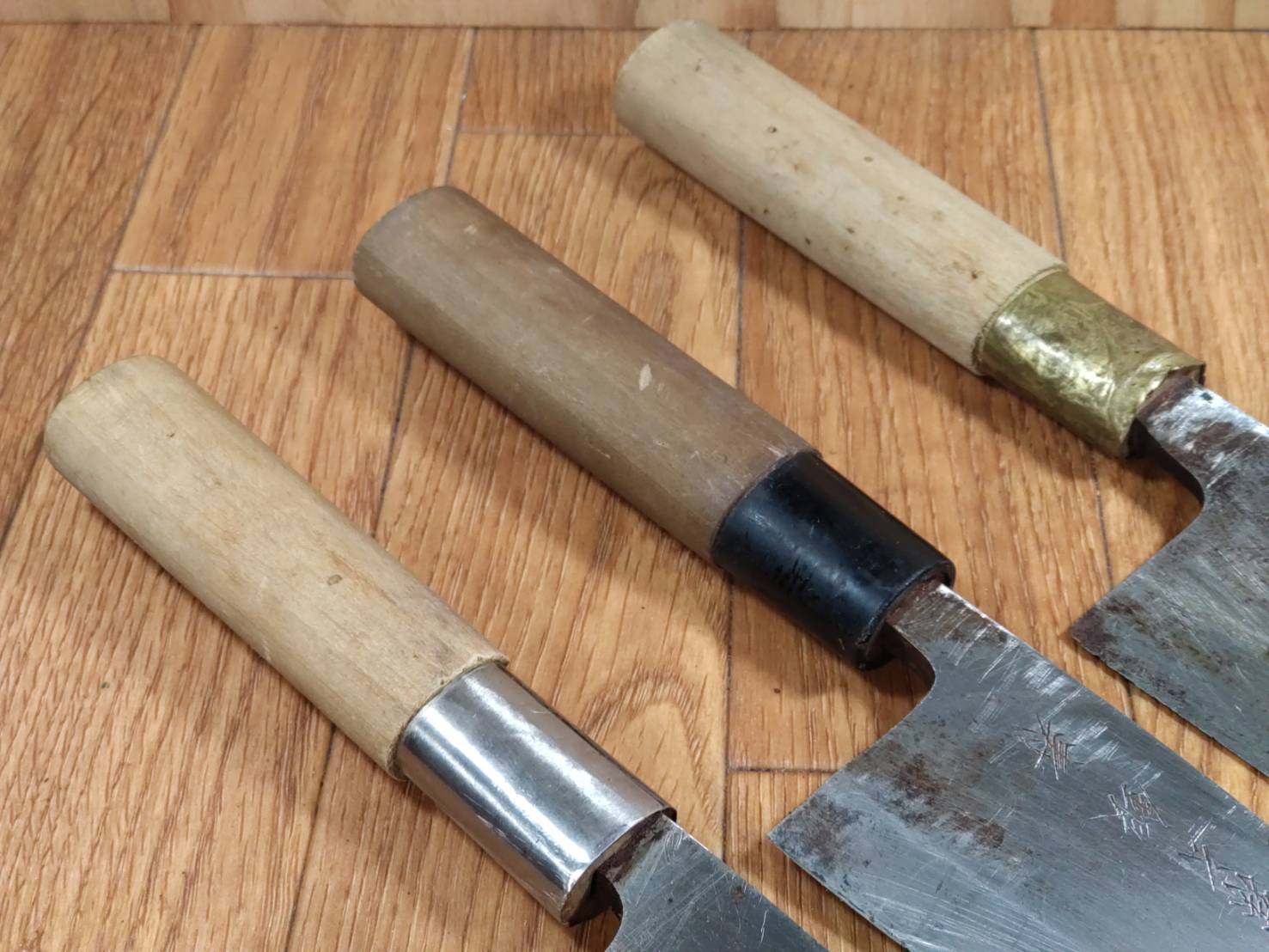 Japanese Chef's Kitchen Knife Set 3 Piece DEBA  Vintage from Japan HOCHO FF329