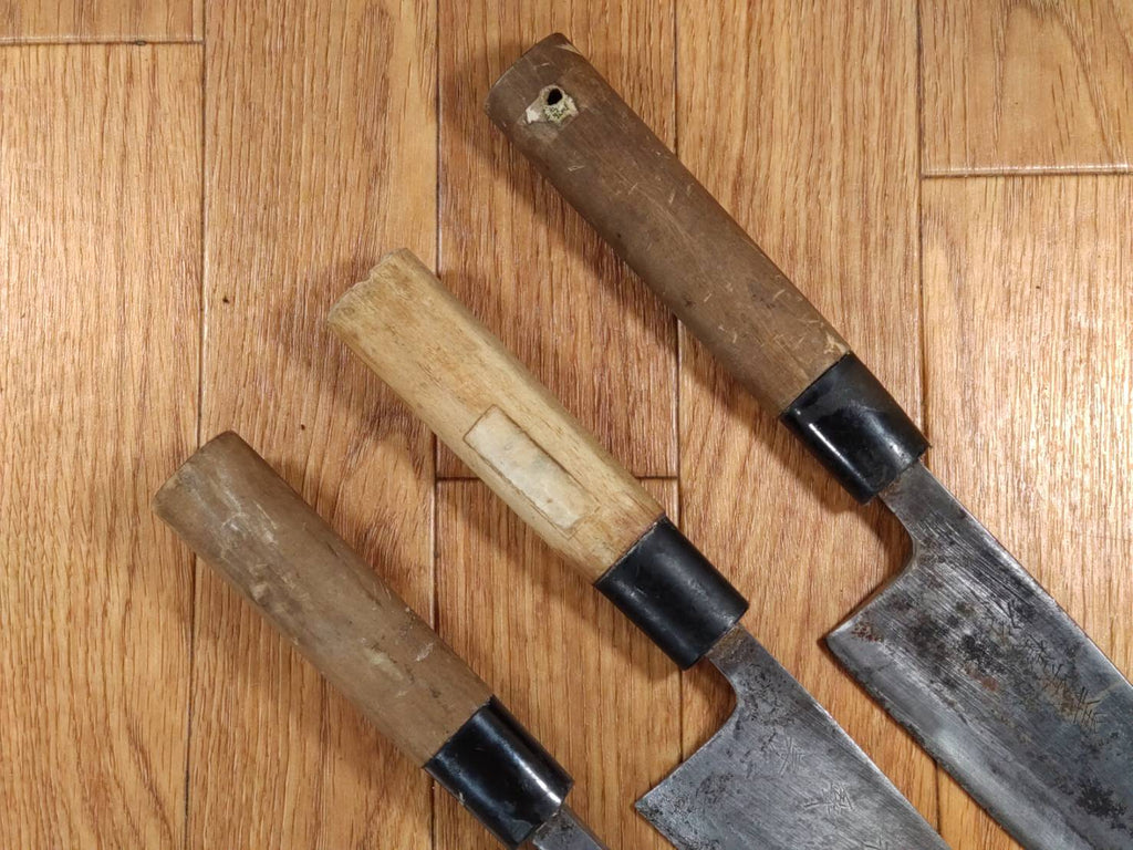 Japanese Chef's Kitchen Knife Set 3 Piece DEBA  Vintage from Japan HOCHO PA148