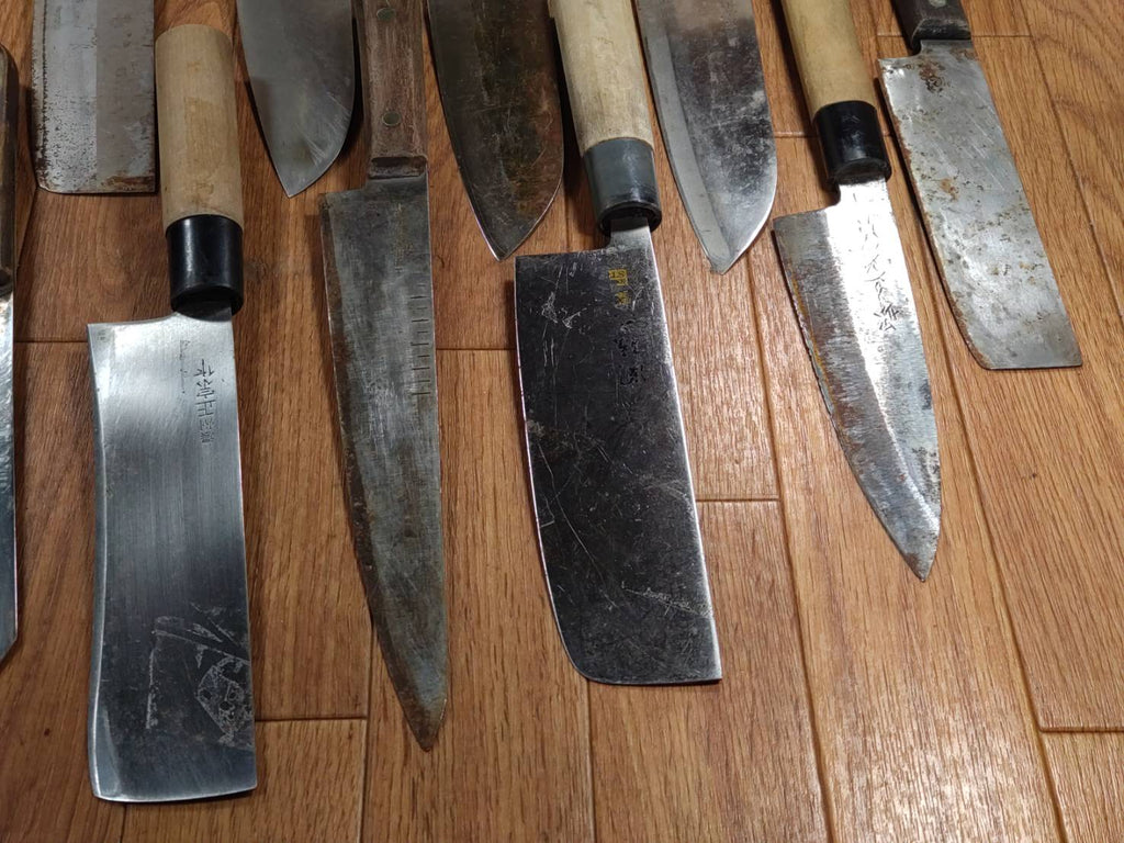 Damaged Lot of Japanese Chef's Kitchen Knives hocho set from Japan HH712
