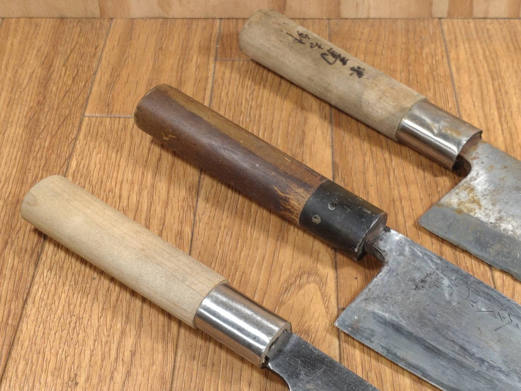 Japanese Chef's Kitchen Knife Set 3 Piece DEBA  Vintage from Japan HOCHO FF326