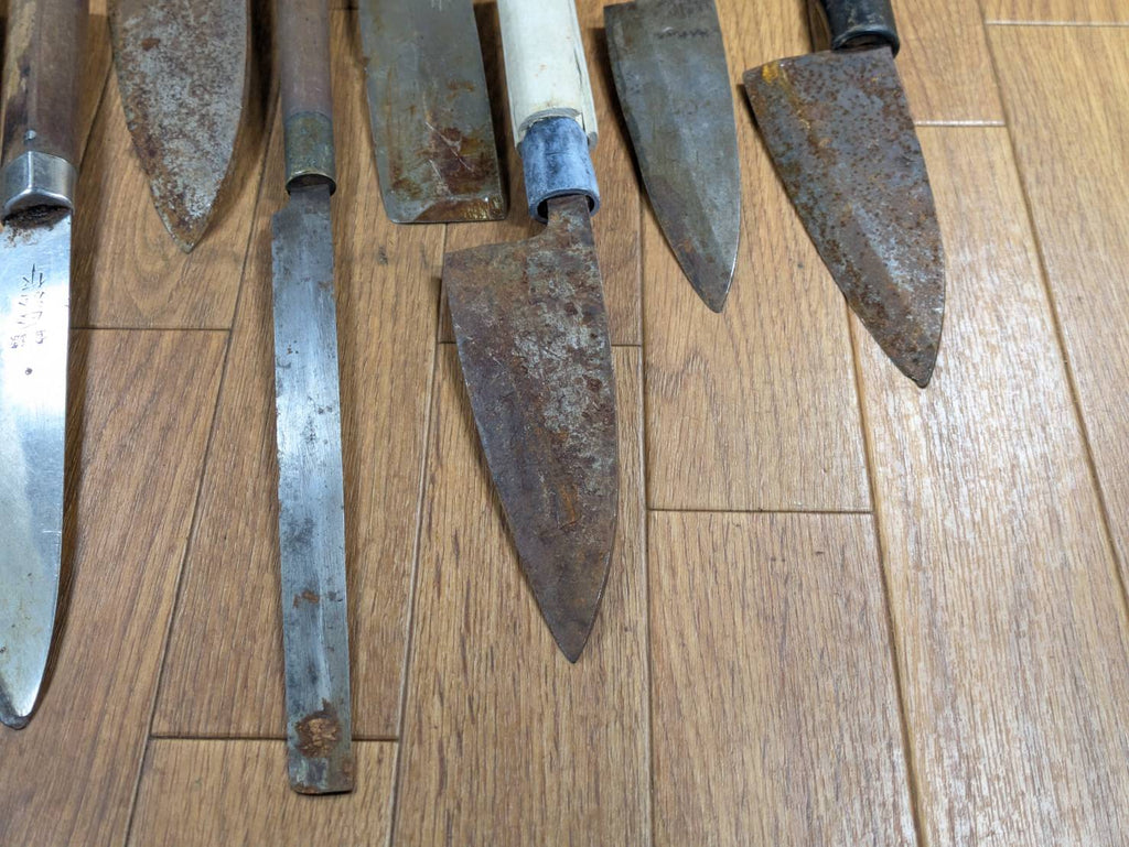 BROKEN DAMAGED Japanese Chef's Kitchen Knife Vintage from Japan HOCHO JJ402