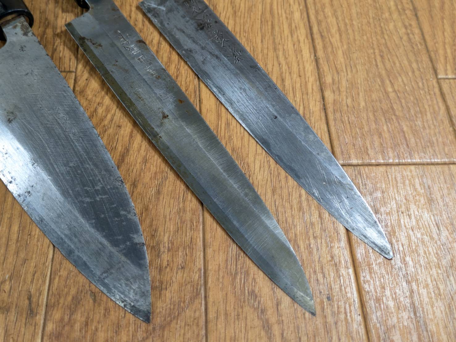 Japanese Chef's Kitchen Knife Set 5 Piece YANAGIBA DEBA Vintage from Japan HOCHO JJ648