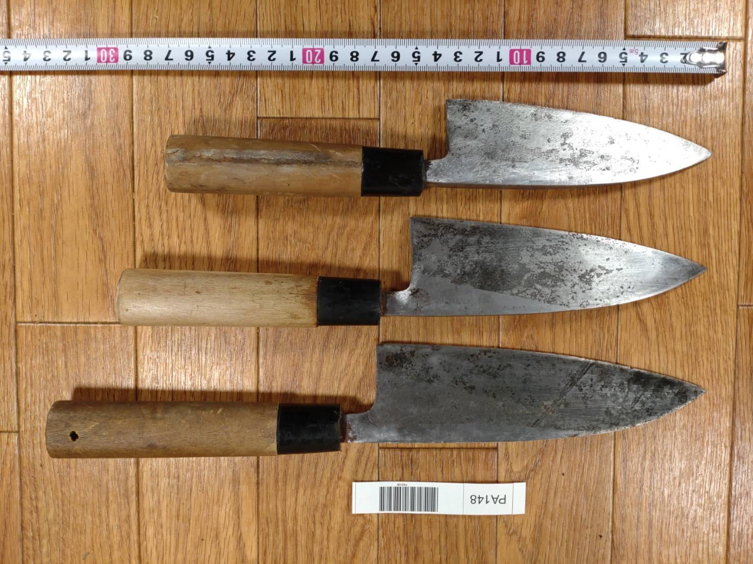 Japanese Chef's Kitchen Knife Set 3 Piece DEBA  Vintage from Japan HOCHO PA148
