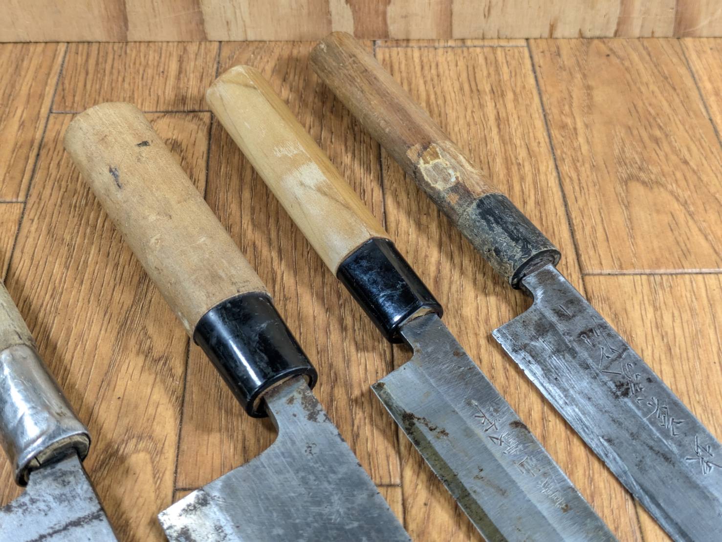 Japanese Chef's Kitchen Knife Set 5 Piece YANAGIBA DEBA Vintage from Japan HOCHO JJ648