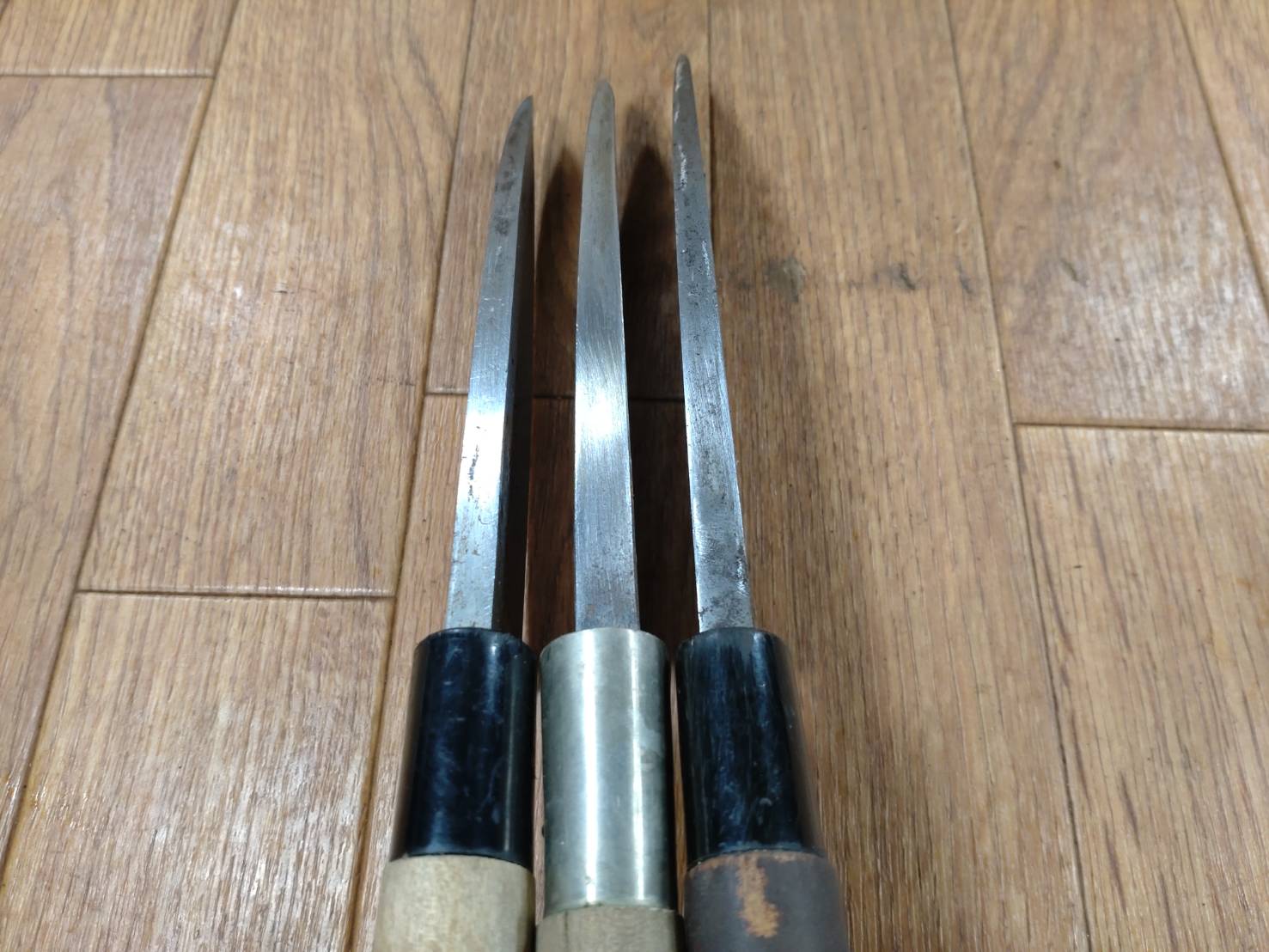 Japanese Chef's Kitchen Knife Set 3 Piece DEBA Vintage from Japan HOCHO HH586