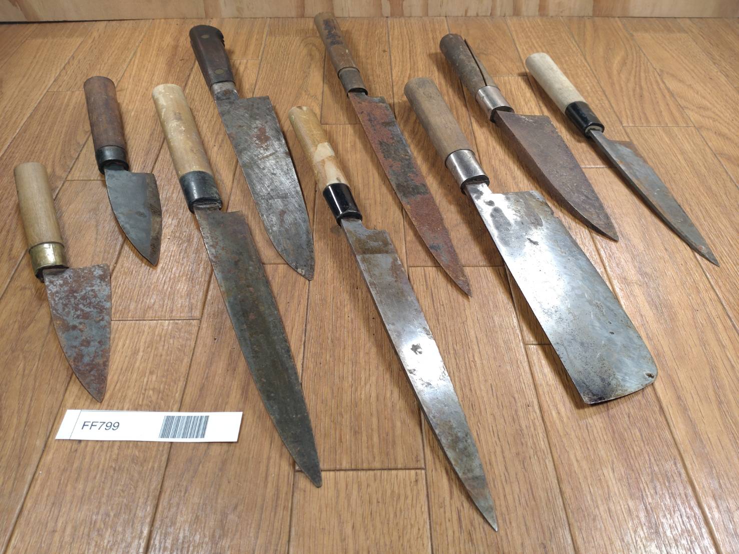 BROKEN DAMAGED Japanese Chef's Kitchen Knife Vintage from Japan HOCHO FF799