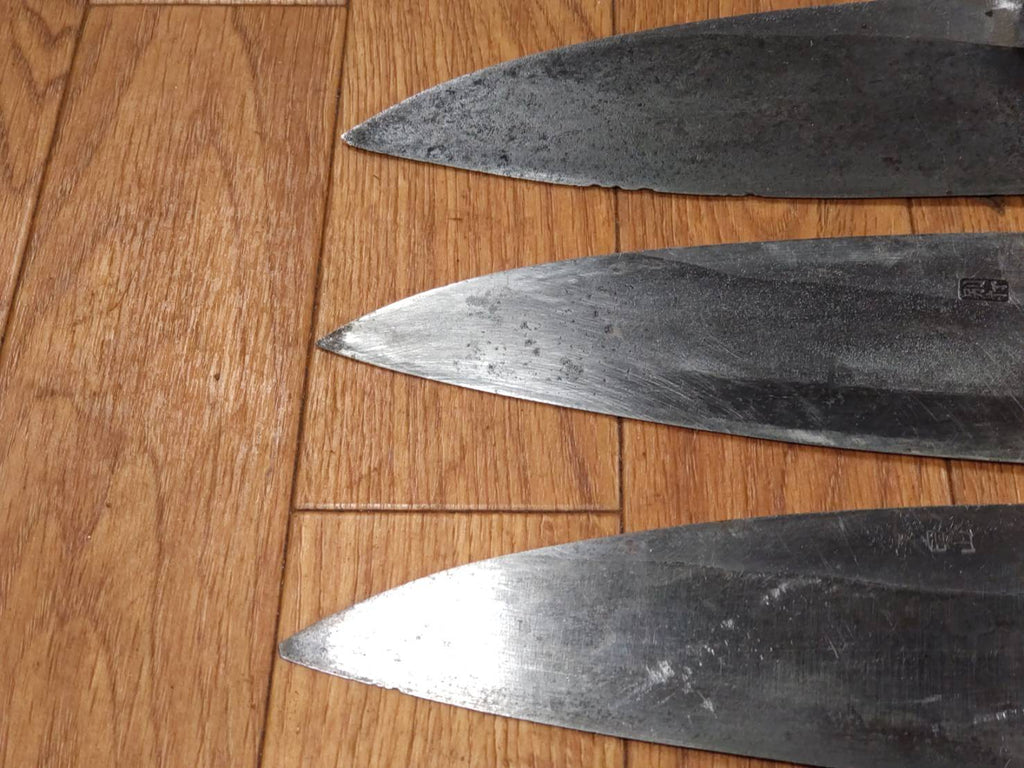 Japanese Chef's Kitchen Knife Set 3 Piece DEBA Vintage from Japan HOCHO BB246