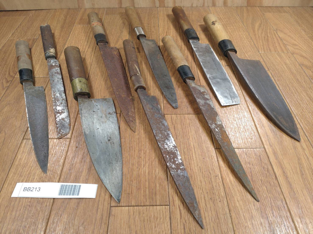 BROKEN DAMAGED Japanese Chef's Kitchen Knife Vintage from Japan HOCHO BB213