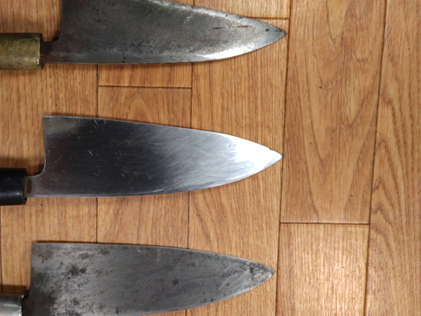 Japanese Chef's Kitchen Knife Set 3 Piece Deba Vintage from Japan HOCHO PA603