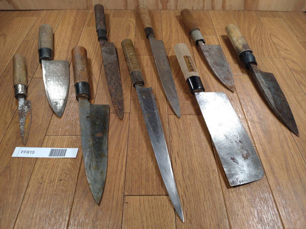 BROKEN DAMAGED Japanese Chef's Kitchen Knife Vintage from Japan HOCHO FF815