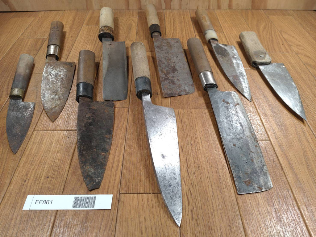 BROKEN DAMAGED Japanese Chef's Kitchen Knife Vintage from Japan HOCHO FF861